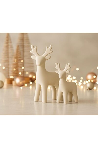 Figmentra Yılbaşı İkili Noel Ren Geyiği 12cm 10 cm