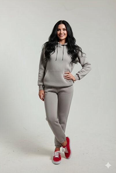 fh fashionhere Women's Hooded Kangaroo Pocket 3 Thread Fleece Inside Soft Tracksuit Set
