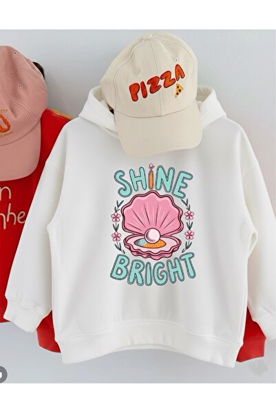 LORVEX قصة فضفاضة سويت شيرت للفتيات – شاين برايت شيل مطبوع