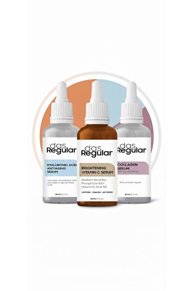das Regular Cilt Bakım Serumu Seti - Hyaluronik Asit + Kolajen + C vitamini S...