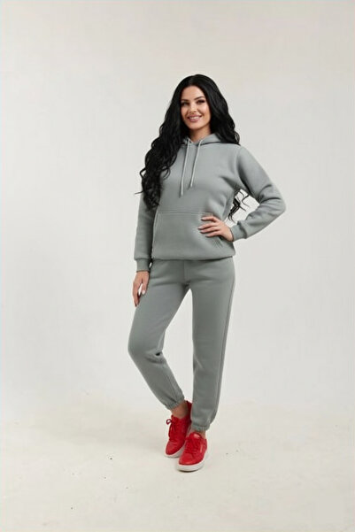 fh fashionhere Women's Hooded Kangaroo Pocket 3 Thread Fleece Inside Soft Tracksuit Set