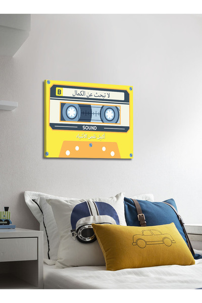 LOWHA Canvas Wall Art Stretched Over Wooden Frame with Cassette Tape Classic Design