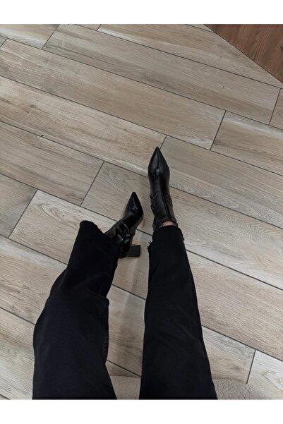 leopar by çetinay Mr902 | Women's Shiny Wrinkled Special Pattern Pointed Toe Premium Leather Heeled Boots – Elegant & Stylish