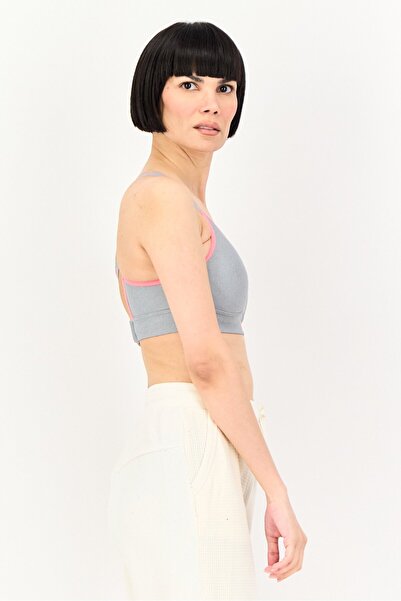 Under Armour Women Brand Logo Padded Training Sports Bra, Grey