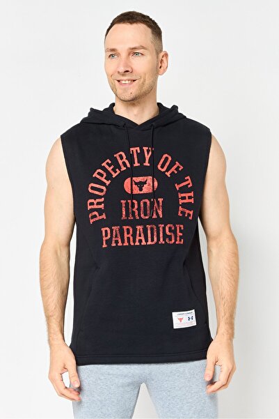 Under Armour Men Loose Fit Sleeveless Training Hoodie, Black