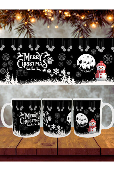 HobiShop New Year Themed Fully Coated Gift Porcelain Mug Cup Model 58