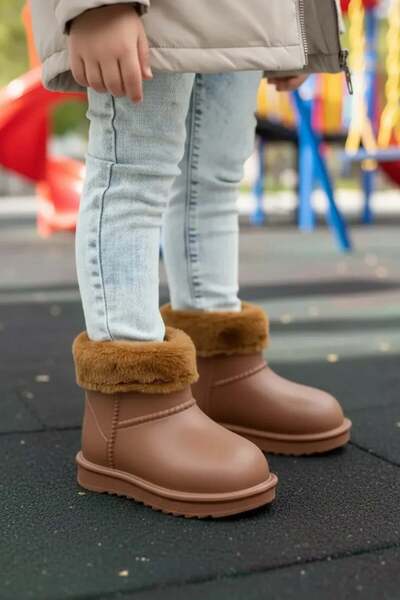 NAVİSHOES Çocuk Su Geçirmez Kürklü Yağmur Botu 2828NAV