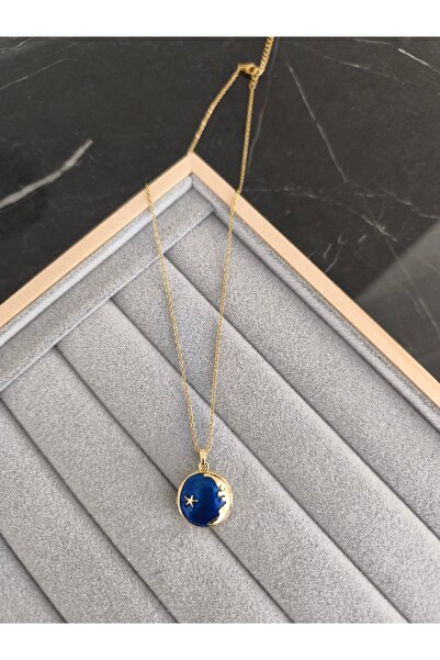 MutluBiDünya İçi Açılabilen Fotoğraf Bölmeli Gezegen Ay Yıldız Kolye