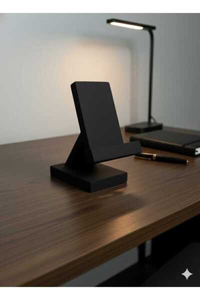 VEO STORE Natural Wooden Phone and Tablet Stand/ Phone Holder (Black)
