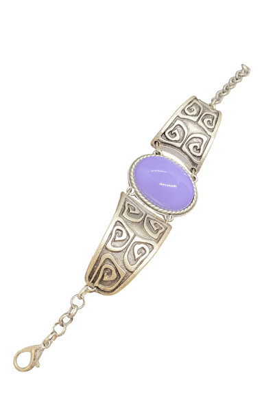 FM سوار مجوهرات ريترو أنيق مصنوع من الحجر الأرجواني - أناقة عتيقة وتصميم مميز