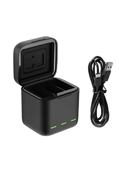 Generic Action Camera 3-Port Battery Charger – Fast Charging Dock for GoPro HERO 6, 7, 8, 9, Portable