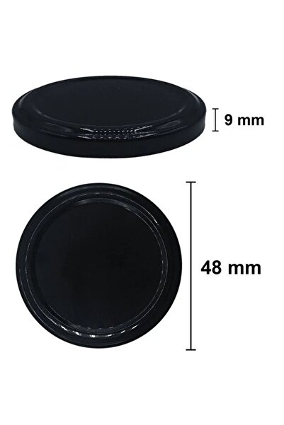 Rotanev 4 Pieces 105 ml Spice Jar Food Confectionery Multi-Purpose Black Metal Lid 105 Cc Short Glass Jar