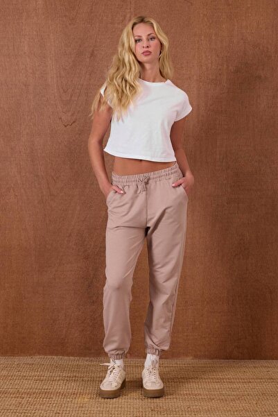 CELITA Women's Elastic Waistband Pocketed Lace-Up Sweatpants