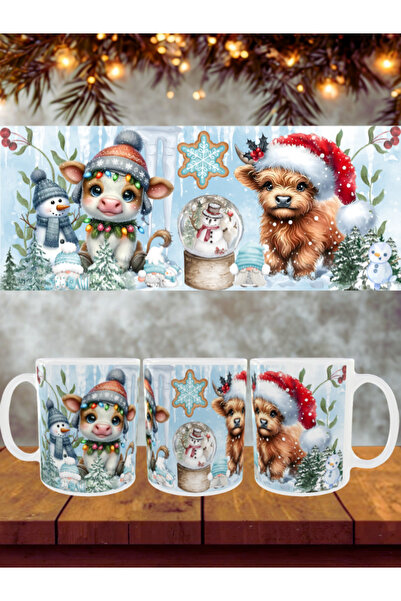 HobiShop New Year Themed Fully Coated Gift Porcelain Mug Model 55