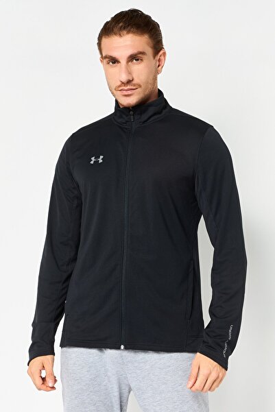 Under Armour Men Fitted Long Sleeve Challenger Warm Up Full Zip Outdoor Sweatshirt, Black