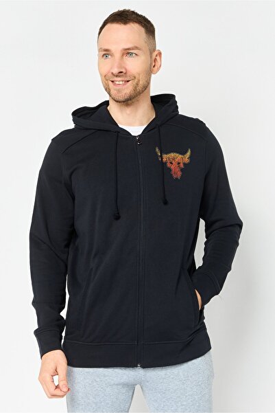 Under Armour Project Rock x Men Loose Fit Long Sleeve Hoodie, Black