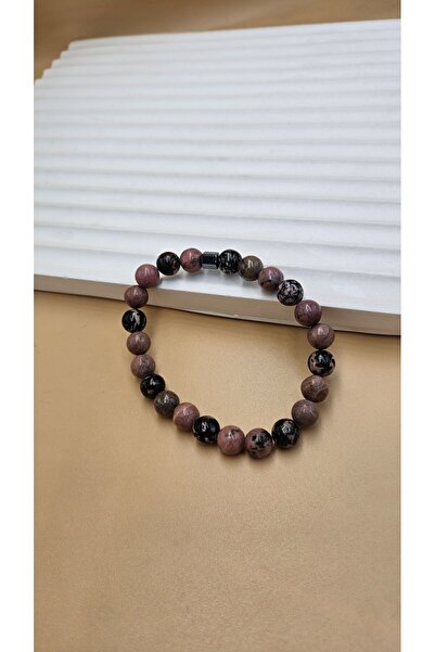 AURA سوار من حجر الرودونيت الطبيعي 8 مم