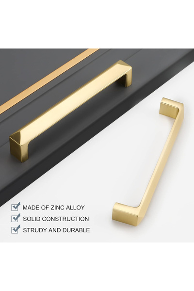 OEM Gold cabinet handles - 170 mm, 160mm between holes, set of 10 pieces