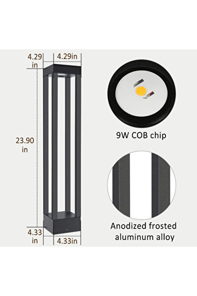 OEM Garden lamp with 9W LEDs, 3000K lighting, 60CM IP65