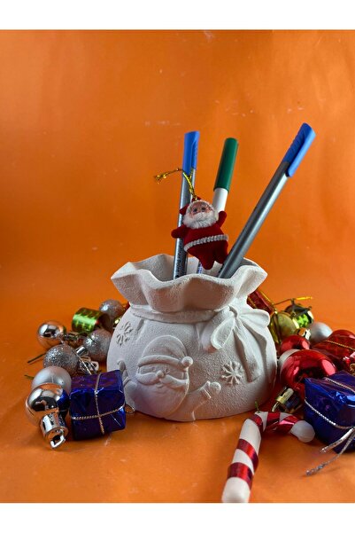 BEMİSA Yılbaşı Kalemlik Noel Baba Görselli Kalemlik Ve 6lı Boya&Fırça Çocuk Ve Yetişkinler İçin