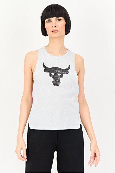 Under Armour Women Loose Fit Sleeveless Project Rock Bull Training Tank Top, Grey