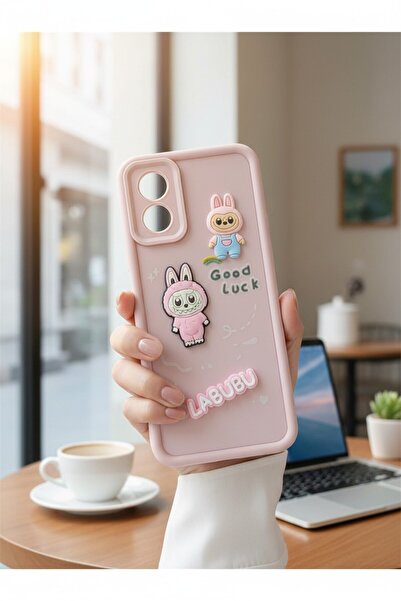 batuteknoloji Oppo A38 Labubu Kabartma Yüzeyli Çikolata BTU Silikon Kapak