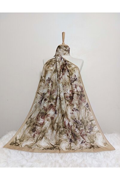 REMOMODA Patterned Floral Model Shawl French Cotton Stretchy Soft Shawl High Quality