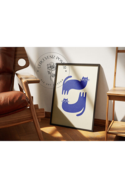 512 STORE Japon Tema Denge Kedi Çerçevesiz Kuşe Kağıt Poster Estetik Modern T...