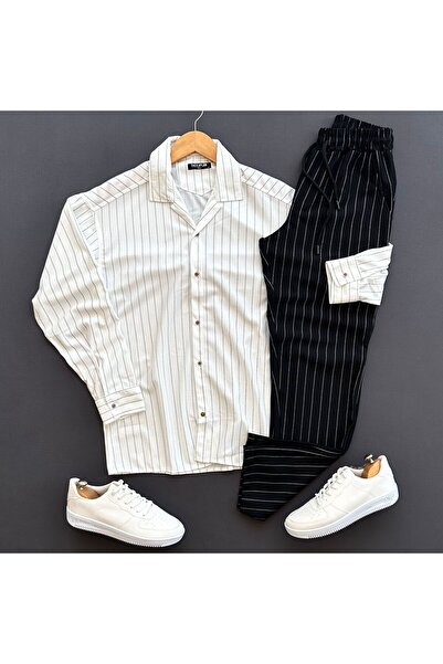 THEGENTMAN Комплект панталон с риза от крепиран плат