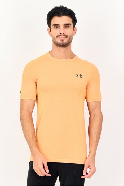 Under Armour Men Fitted Short Sleeve Rush Seamless Training T-Shirt, Orange