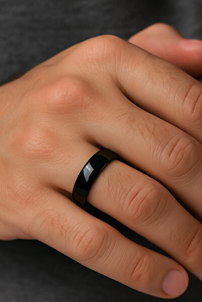 Bittox Erkek Siyah Paslanmaz Çelik Yüzük-Günlük ve Özel Kullanım