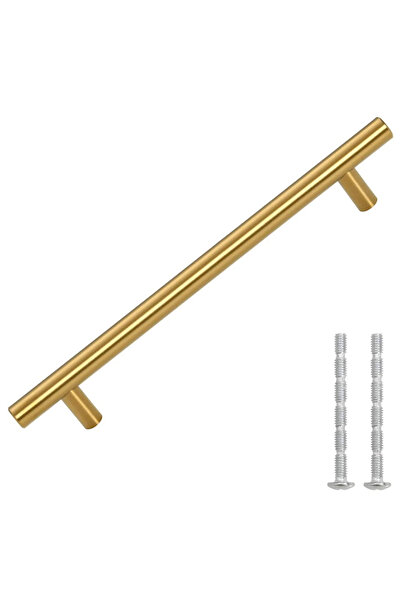 OEM Round golden zinc handles, length 256 mm between holes, 10 pieces