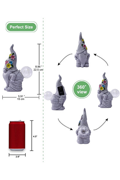 OEM Garden, terrace, balcony decoration with LEDs and solar panel 26 cm, dwarf