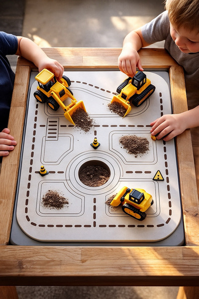 mablelabs Çocuk Araç Yolu Oyun Plakası Montessori Duyusal Masa Uyumlu 3 mm mdf