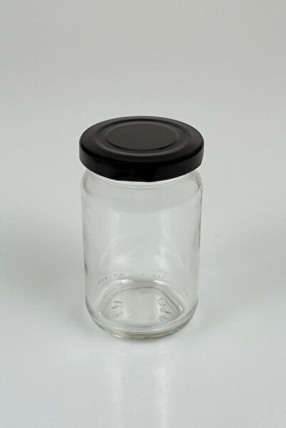 Tanemce 8 Pieces 105 ml Spice Jar Food Confectionery Multi-Purpose Black Metal Lid 105 Cc Short Glass Jar
