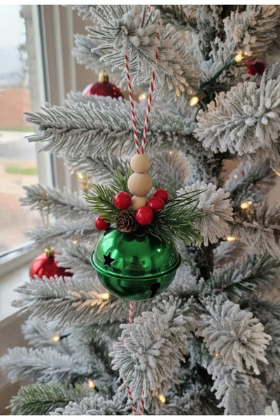 Kokoş Parti Yılbaşı Çam Ağacı Zil Süs Noel Zili Kapı ve Ağaç Süsü