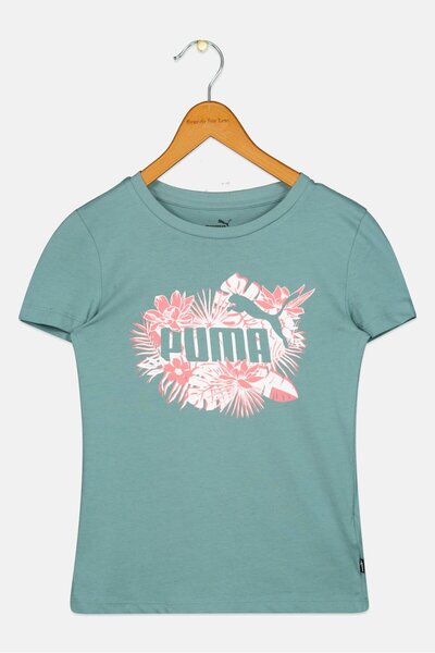 Puma Kids Girl Crew Neck Short Sleeve Outdoor T-Shirt, Multicolor