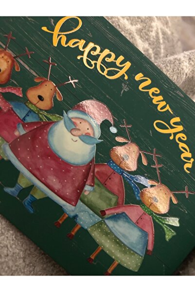 Kalici Egitim emel hoca Green Deer Postcard Embossed Design