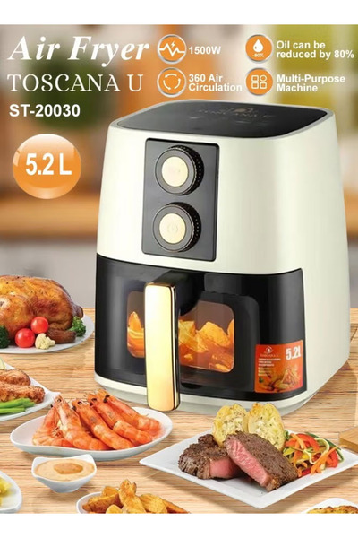 TOSCANA U 5.2L 1500W Air Fryer with Variable Temperature Control