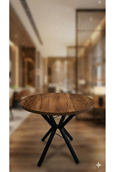 decosense 70 Cm Siyah Metal Ayak 2-3 Kişilik Yuvarlak Masa Mutfak Masası Balk...