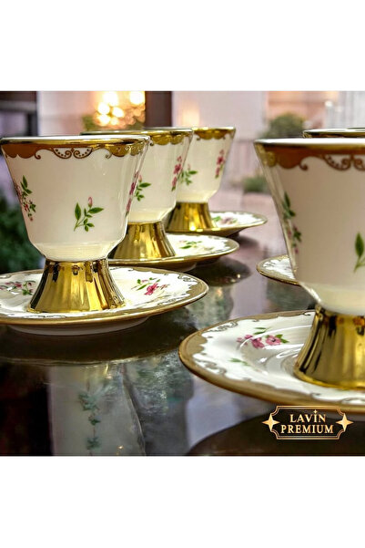 Lavin Ev dizaynım limana kahve fincan takımı (çiçekli)