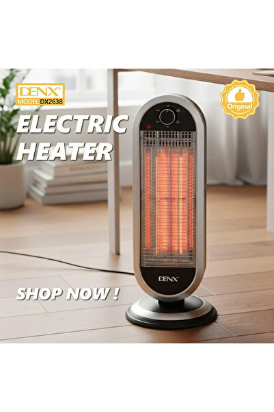 Denx Portable 900W electric heater DX2638 with safety features and adjustable heat