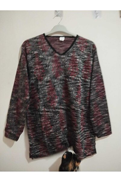 anne moda ankara Winter, Patterned, 95% Viscose, V-Neck, Soft Blouse