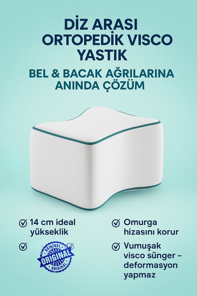 EpiRelax Diz Arası Ortapedik Yastık - Bacak Arası Omurga Dostu Rahatlatıcı Vi...
