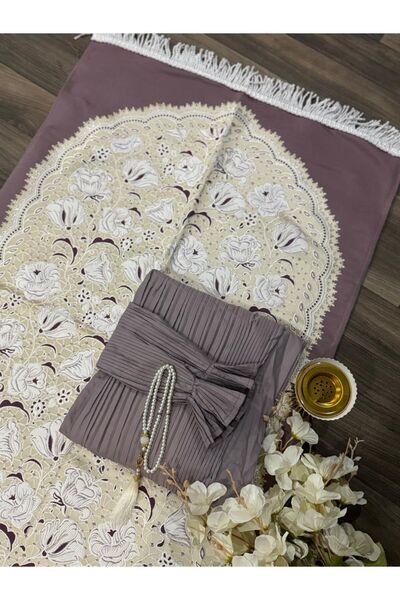 GENERAL Women's prayer mat set with luxury prayer hijab