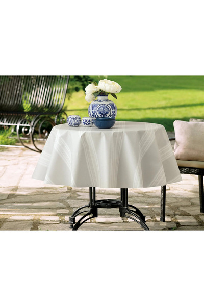 Madame Coco Raymond Tablecloth - Grey / White 140 cm