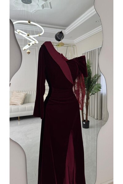 Seela winter velvet evening dress