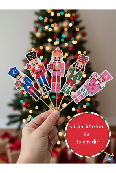 North And Peak Lead Soldiers Christmas New Year Toothpick Ornaments Cupcake Toppers 10-Pack