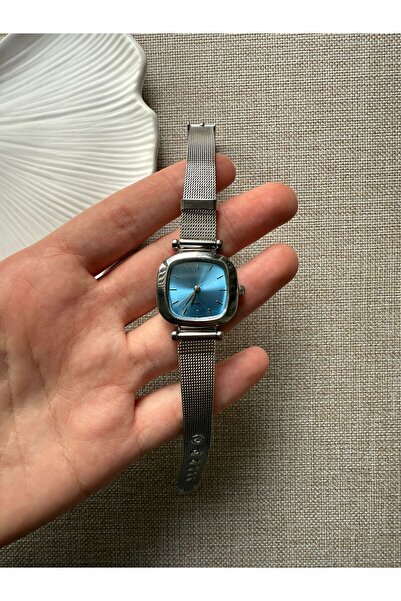 rubsey Retro Minimal Wicker Cord Vintage Women's Wristwatch Inside Blue