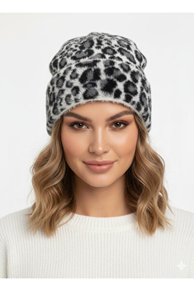 STELLA VESTİNO Leopar Desenli Soft Akrilik Premium Bere